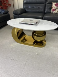 Next Bey Oval Center Table For Living Room With PVD Finish and Marble Top photo review